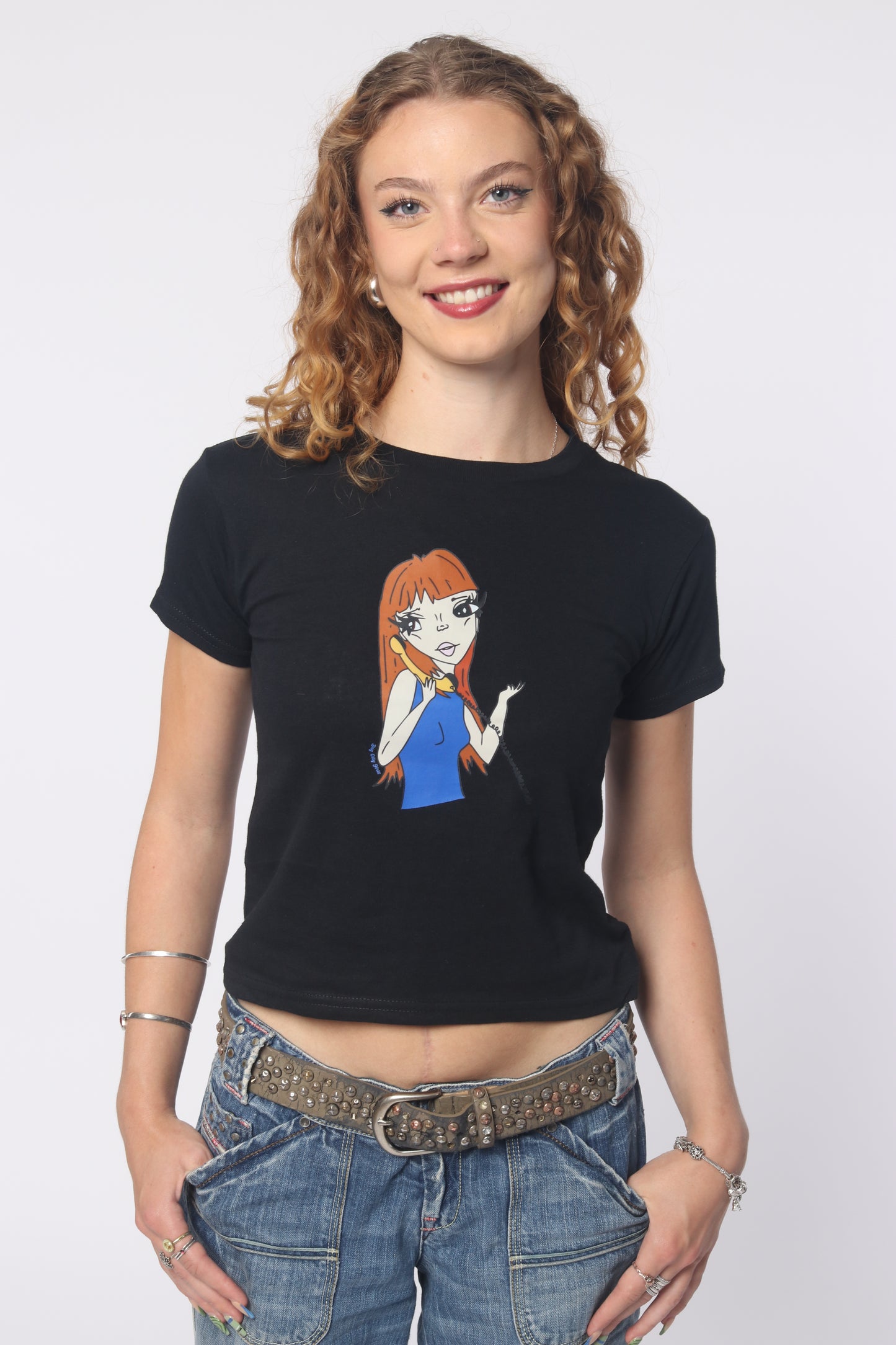 Phone Flirt Baby Tee - Ginger